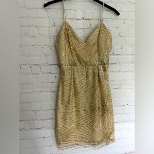 NWT Gold Sparkly Dress Juniors Medium